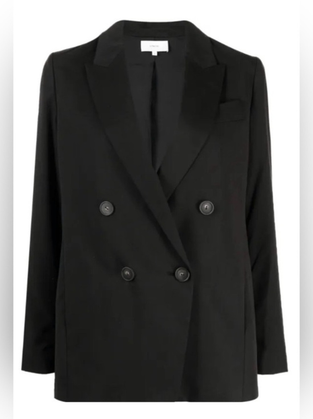 VINCE Double-Breasted Black Women's Blazer Jacket Tencel Sz: 6